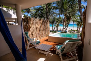 beachfront rooms at Cabanas Tulum Hotel