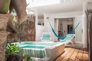 beachfront plunge pool at Cabanas Tulum Hotel