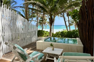 Beach front room at Cabanas Tulum Beach hotel & Spa