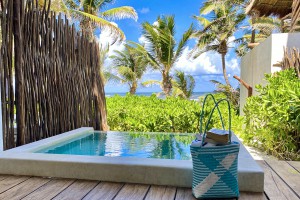 Beachfront rooms at Cabanas Tulum Hotel