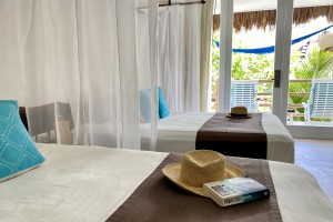 Double queen room at Hotel Cabanas Tulum