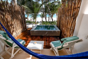 Beachfront room at Cabanas Tulum Hotel