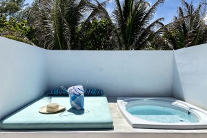 Private rooftop hot tub in Sunset rooms at Cabanas Tulum Hotel