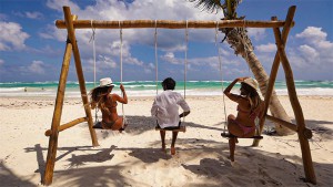 Beach swings at cabanas Tulum hotel